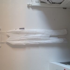 PLT White Fringe Jumpsuit